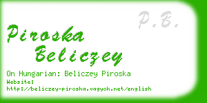 piroska beliczey business card